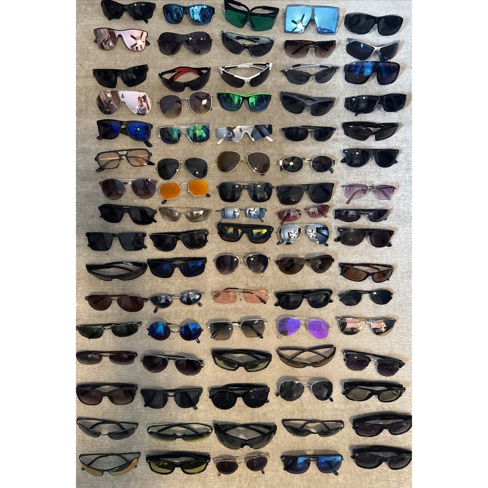 LOT of 64 sunglasses. HUGE  Variety of Styles & Colors- Men's & Women's Limited